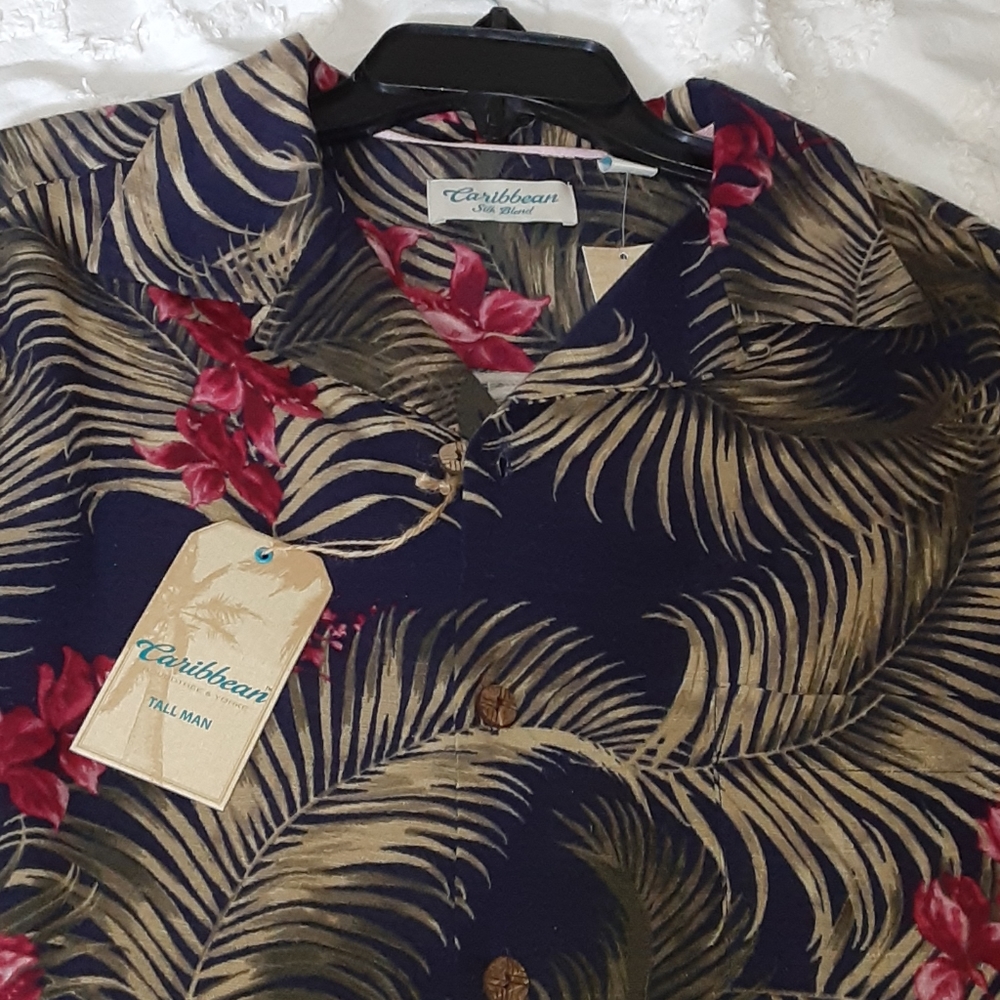 Caribbean silk blend (ROUNDTREE &YORKE) BUTTON UP